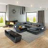 U-Shaped Fabric Sofa | Dual Color 5-Seater | Expandable Lounge (Black, White, Brown, Green, Cream, Cherry, Red, Blue, Grey & Caramel) R6082